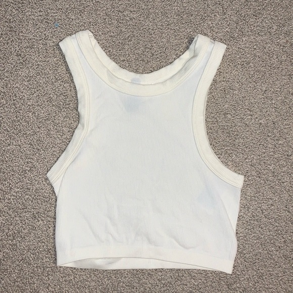 H&M Off-White/Cream Crop Tank Top - Picture 1 of 2